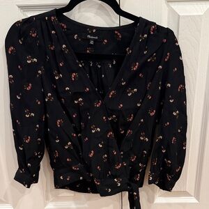 Madewell wrap front blouse size xxs